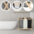 Cos de rufe cu 3 compartimente, cadru din lemn, 67x42x57 cm, 105 litri [24]