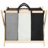 Cos de rufe cu 3 compartimente, cadru din lemn, 67x42x57 cm, 105 litri [8]