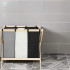 Cos de rufe cu 3 compartimente, cadru din lemn, 67x43x55 cm, 105 litri [24]