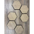 Set 6 panouri decorative hexagonale MDF si fetru, LDA PREMIUM, 30x26 cm, Stejar Saragossa [14]