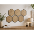 Set 6 panouri decorative hexagonale MDF si fetru, LDA PREMIUM, 30x26 cm, Stejar Saragossa [15]