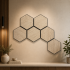 Set 6 panouri decorative hexagonale MDF si fetru, LDA PREMIUM, 30x26 cm, Stejar Saragossa [17]