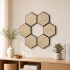 Set 6 panouri decorative hexagonale MDF si fetru, LDA PREMIUM, 30x26 cm, Stejar Saragossa [18]
