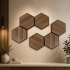 Set 6 panouri decorative hexagonale MDF si fetru, LDA PREMIUM, 30x26 cm, Nuc Modena [2]