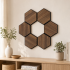 Set 6 panouri decorative hexagonale MDF si fetru, LDA PREMIUM, 30x26 cm, Nuc Modena [3]