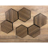 Set 6 panouri decorative hexagonale MDF si fetru, LDA PREMIUM, 30x26 cm, Nuc Modena [12]