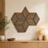 Set 9 panouri decorative romb MDF si fetru, LDA PREMIUM, 40x24cm, Nuc Modena [3]