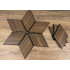 Set 9 panouri decorative romb MDF si fetru, LDA PREMIUM, 40x24cm, Nuc Modena [14]