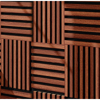 Modul riflaj MDF decorativ LDA PREMIUM de tip panou acustic, Stejar Maro, 30x30 cm