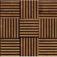 Modul riflaj MDF decorativ LDA PREMIUM de tip panou acustic, Stejar Royal, 30x30 cm