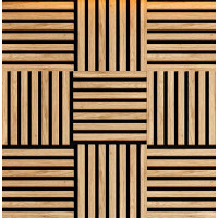 Modul riflaj MDF decorativ LDA PREMIUM de tip panou acustic, Stejar Saragossa, 30x30 cm