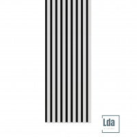 Riflaj MDF decorativ LDA PREMIUM de tip Panou Acustic, Alb Mat, 260x40 cm