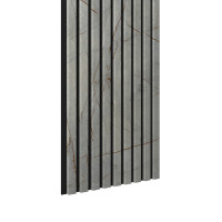 Riflaj MDF decorativ LDA PREMIUM de tip Panou Acustic, Marmura cu insertii aurii, 260x40 cm