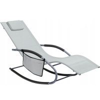 Leagan tip sezlong pentru gradina 148x63x87 cm, structura otel, textilen, design ergonomic, gri deschis Leagan tip sezlong pentru gradina 148x63x87 cm, structura otel, textilen, design ergonomic, gri deschis