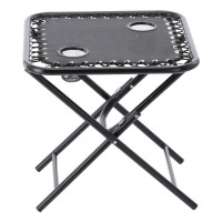 Masa turistica pliabila pentru camping, cu suport pahare, 50x50x50 cm, negru Masa turistica pliabila pentru camping, cu suport pahare, 50x50x50 cm, negru