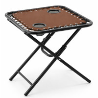 Masa turistica pliabila pentru camping, cu suport pahare, 50x50x50 cm, maro Masa turistica pliabila pentru camping, cu suport pahare, 50x50x50 cm, maro