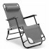 Sezlong pliabil cu pozitie orizontala, tetiera reglabila, cadru metalic, 153x60x88 cm, gri [4]