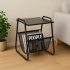 Masuta laterala cu suport reviste 40x40x55 cm, metal si lemn, negru [2]