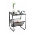 Masuta laterala cu suport reviste 40x40x55 cm, metal si lemn, negru [5]