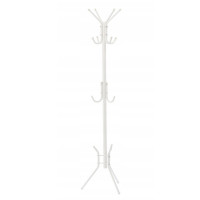 Cuier hol metalic 178 cm, 12 carlige, design minimalist, alb