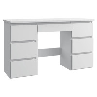 Birou cu 7 sertare Beta 4 120x43x75 cm, design minimalist, alb