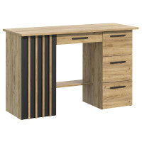 Birou Montana B120 cu 4 sertare si 1 usa, 120x45x76 cm, stejar craft si negru Birou Montana B120 cu 4 sertare si 1 usa, 120x45x76 cm, stejar craft si negru