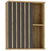 Dulap suspendat 60x37x80 cm cu 1 usa si rafturi, stil loft, finisaj craft/negru Dulap suspendat 60x37x80 cm cu 1 usa si rafturi, stil loft, finisaj craft/negru