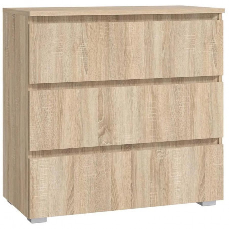 Comoda cu 3 sertare NEO 80, 80x40x80 cm, finisaj stejar mat [1]