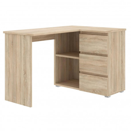 Birou colt Norge cu 3 sertare si 2 rafturi, 124x89x75 cm, stejar [1]