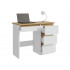 Birou Beta 3 Norge cu 4 sertare, 94x43x75 cm, alb si stejar craft [3]