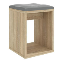 Taburet pentru masuta de toaleta cu sezut confortabil, 30x30x42 cm, stejar