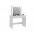Masa de toaleta si machiaj Mega 12 LED, 100x50x144 cm, cu oglinda iluminata si 2 sertare, alb [2]