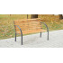 Banca de gradina din lemn, cadru din otel cu spatar, 120x60x80 cm, maro natur [3]