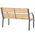 Banca de gradina din lemn, cadru din otel cu spatar, 120x60x80 cm, maro natur [4]