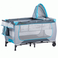 Patut pliabil cu plasa tantari si masuta de infasat, cadru otel, 126x66x77 cm, gri