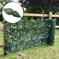 Gard artificial decorativ 50x300 cm, frunze ornamentale, protectie UV si intemperii, plastic PVC, verde inchis Gard artificial decorativ 50x300 cm, frunze ornamentale, protectie UV si intemperii, plastic PVC, verde inchis