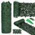 Gard artificial decorativ 50x300 cm, frunze ornamentale, protectie UV si intemperii, plastic PVC, verde inchis [2]