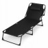 Sezlong pliabil 193x67x79 cm, spatar reglabil 4 pozitii, cadru otel si material Oxford, negru [3]