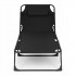 Sezlong pliabil 193x67x79 cm, spatar reglabil 4 pozitii, cadru otel si material Oxford, negru [4]