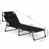 Sezlong pliabil 193x67x79 cm, spatar reglabil 4 pozitii, cadru otel si material Oxford, negru [9]