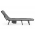 Pat camping pliabil tip sezlong, cu tetiera reglabila si buzunar lateral, maxim 120 kg, 65x200x88 cm, gri [5]