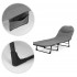 Pat camping pliabil tip sezlong, cu tetiera reglabila si buzunar lateral, maxim 120 kg, 65x200x88 cm, gri [8]