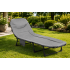 Pat camping pliabil tip sezlong, cu tetiera reglabila si buzunar lateral, maxim 120 kg, 65x200x88 cm, gri [11]