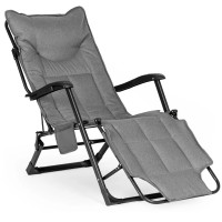 Sezlong gradina pliabil 2 in 1 cu suport telefon si buzunar lateral, material moale matlasat, maxim 150 kg, 180x63x90 cm, gri Sezlong gradina pliabil 2 in 1 cu suport telefon si buzunar lateral, material moale matlasat, maxim 150 kg, 180x63x90 cm, gri