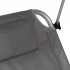 Sezlong pliabil pentru plaja cu roti, cadru metalic si tesatura oxford, parasolar si tetiera, 120 kg, gri [5]