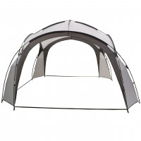 Pavilion gradina 350x350x230 cm, structura fibra de sticla, acoperis poliester impermeabil, gri cu alb Pavilion gradina 350x350x230 cm, structura fibra de sticla, acoperis poliester impermeabil, gri cu alb