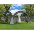 Pavilion gradina 350x350x230 cm, structura fibra de sticla, acoperis poliester impermeabil, gri cu alb [3]