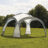 Pavilion gradina 350x350x230 cm, structura fibra de sticla, acoperis poliester impermeabil, gri cu alb [4]