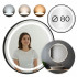 Oglinda baie LED rotunda cu functie anti-aburire, iluminare reglabila cu control tactil, 80 cm, negru [2]