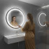 Oglinda baie LED rotunda cu functie anti-aburire, iluminare reglabila cu control tactil, 80 cm, negru [4]